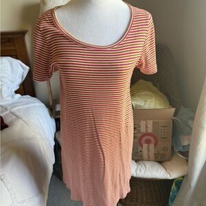 Madewell Striped Red and Yellow Dress
